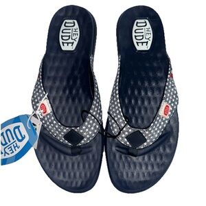 Hey Dude Navy Flip Flops
